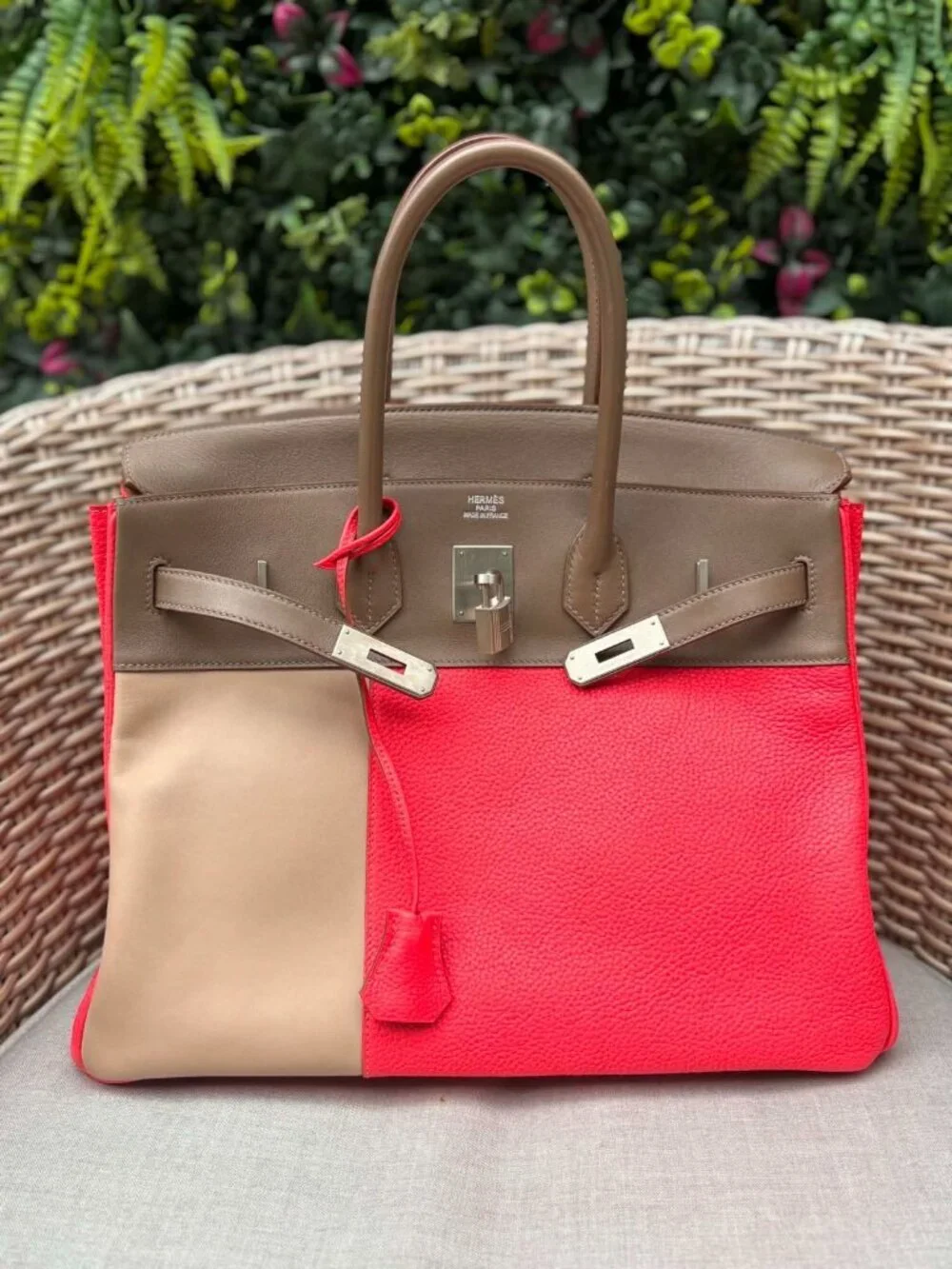 Authentic Hermes Birkin 35 Limited edition Cascade Tricolor Clemence Swift